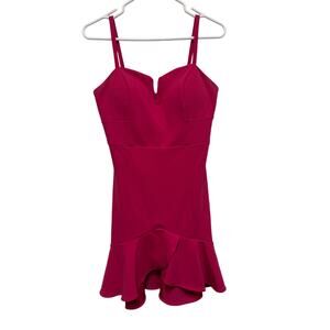 Guess Fitted Spaghetti Strap Midi Dress in Deep Rose